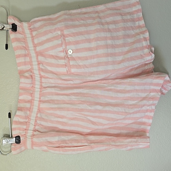 Cynthia Rowley Pink Striped Linen Shorts Size Small - Picture 2 of 5